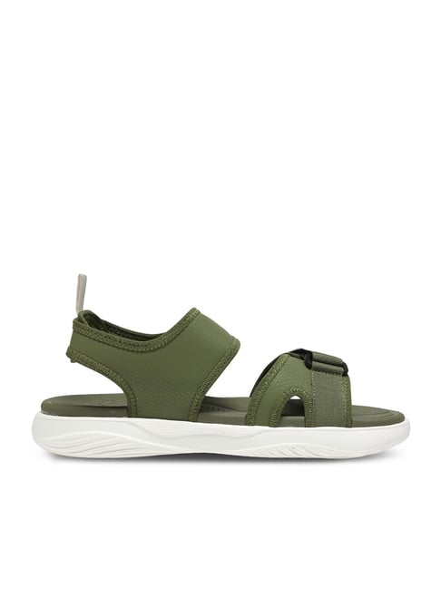 Puma Men's Softride Olive & Warm White Floater Sandals