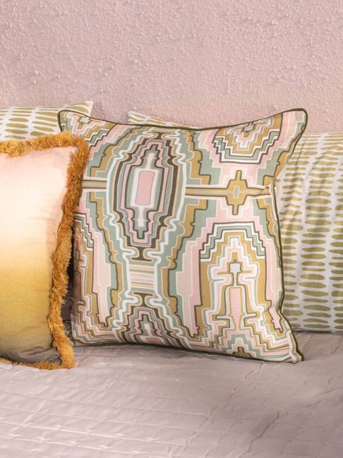 Freedom Tree Multicolor Polyester Taram Geometric Cushion Cover