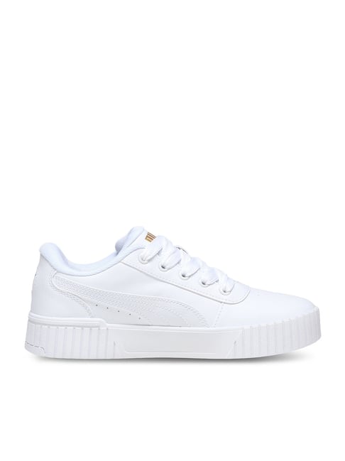 Puma Women's Carina 2.0 White & Metallic Gold Sneakers-picture-44