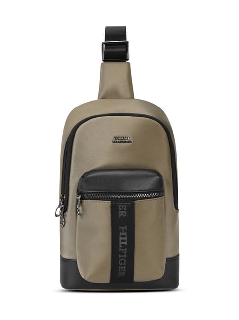 TOMMY HILFIGER Beige & Black Cary Cross Body Bag