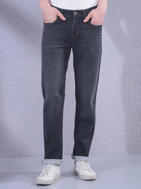 Crimsoune Club Black Solid Straight Fit Jeans-picture-30