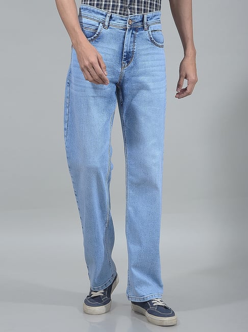 Crimsoune Club Blue Solid Baggy Fit Jeans-picture-39