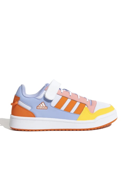 Adidas Unisex Heather Low White & Sky Blue Sneakers-image-14