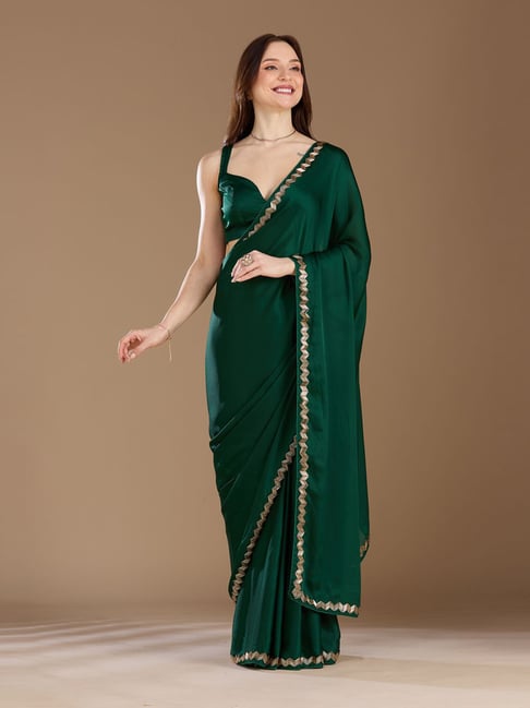Koskii Bottle Green Saree-picture-20