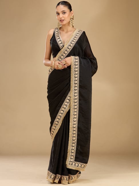 Koskii Black Embroidered Saree-picture-17