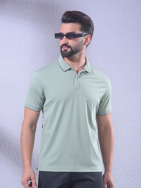 Crimsoune Club Green Solid Polo Neck T-Shirt-picture-18