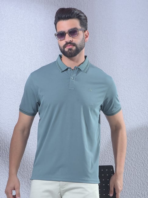 Crimsoune Club Green Solid Polo Neck T-Shirt-picture-22