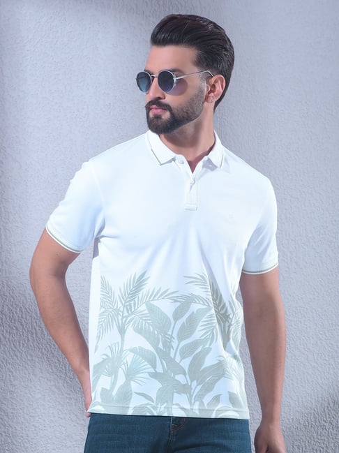 Crimsoune Club Green Floral Printed Slim Fit T-Shirt-picture-24