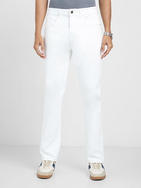 Peregrine By Pantaloons Bright White Relaxed Fit Jeans