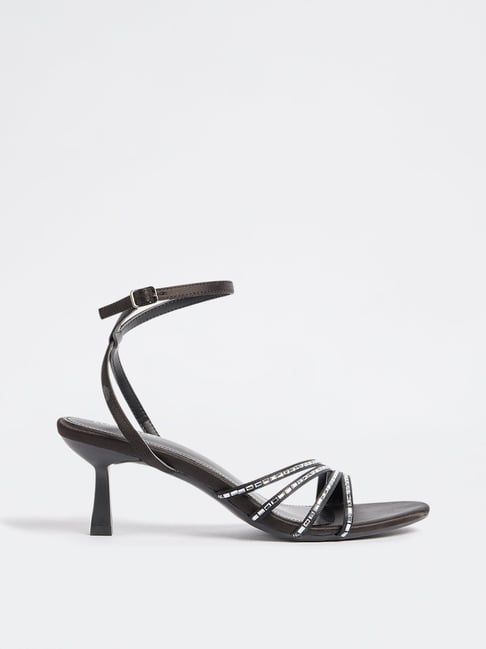 LUNA BLU by Westside Black Embellished Heel Sandals