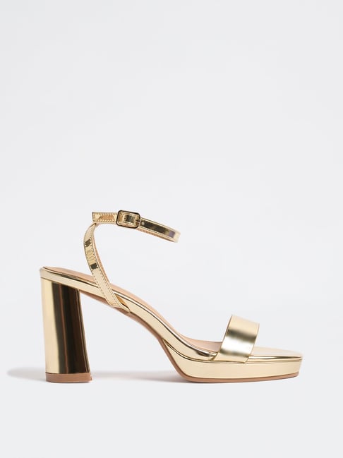 LUNA BLU by Westside Gold Block Heel Sandals
