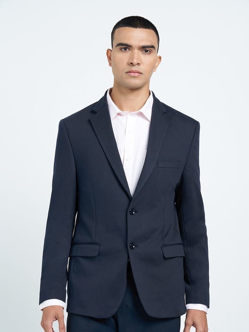 Peregrine By Pantaloons Navy Slim Fit Blazer