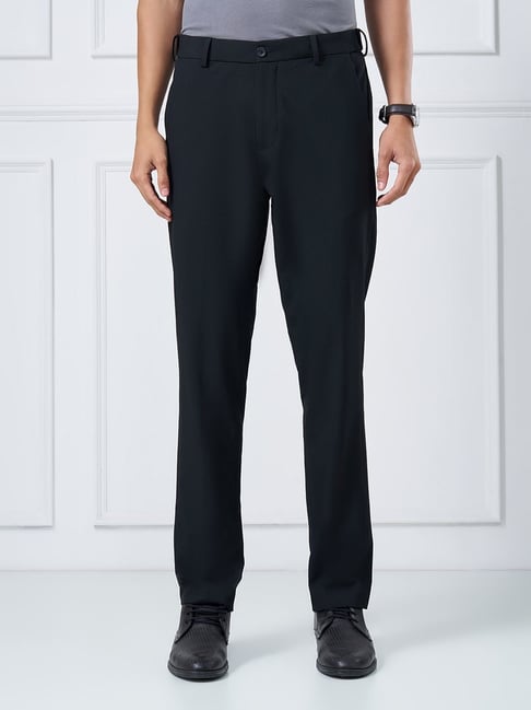 Peregrine By Pantaloons Black Relaxed Fit Trousers