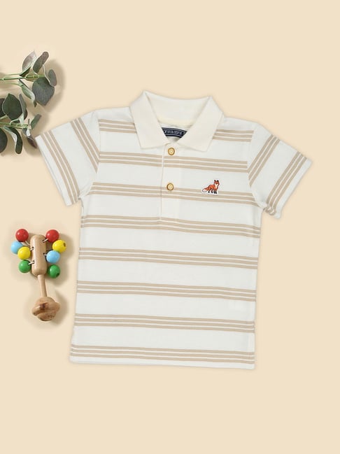 Pantaloons Baby Boys Snow White Striped Polo T-Shirt
