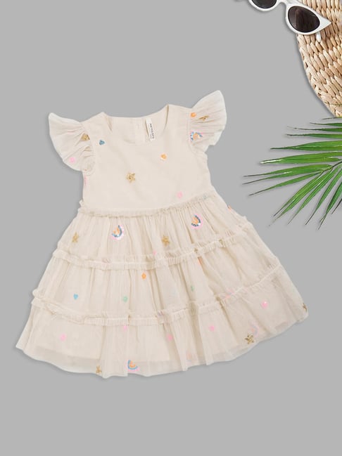 Pantaloons Baby Girls Snow White Embellished Dress