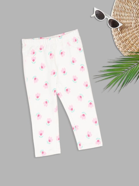 Pantaloons Baby Girls Snow White Floral Print Jeggings