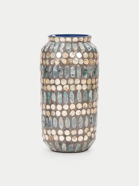 Pure Home and Living Blue Embellished Lacquer Vase - Large