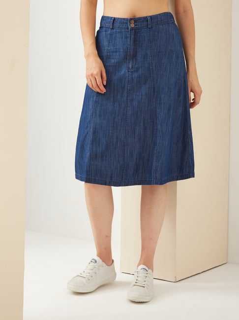 Latin Quarters Blue Cotton Skirt-picture-37