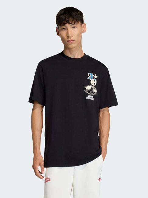 Adidas Originals Black GFX Printed Relaxed Fit T-Shirt-image-44