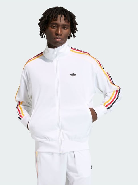 Adidas Originals White Firebird Striped Relaxed Fit Track Top