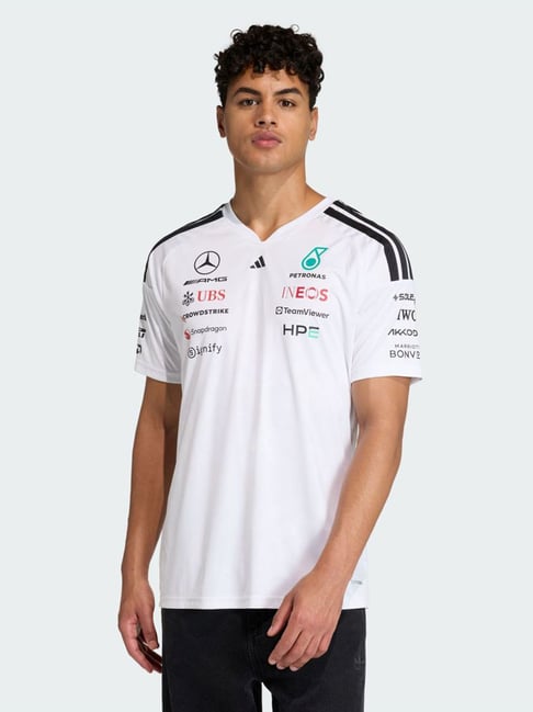 ADIDAS White Printed Slim Fit Jersey-picture-35