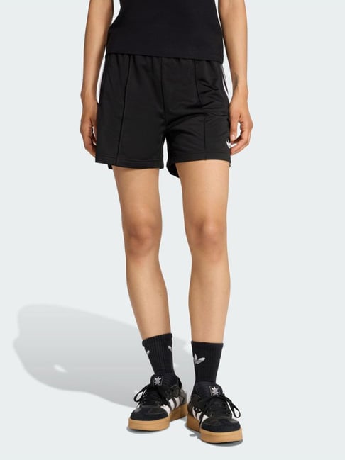 Adidas Originals Black Striped Relaxed Fit Football Shorts