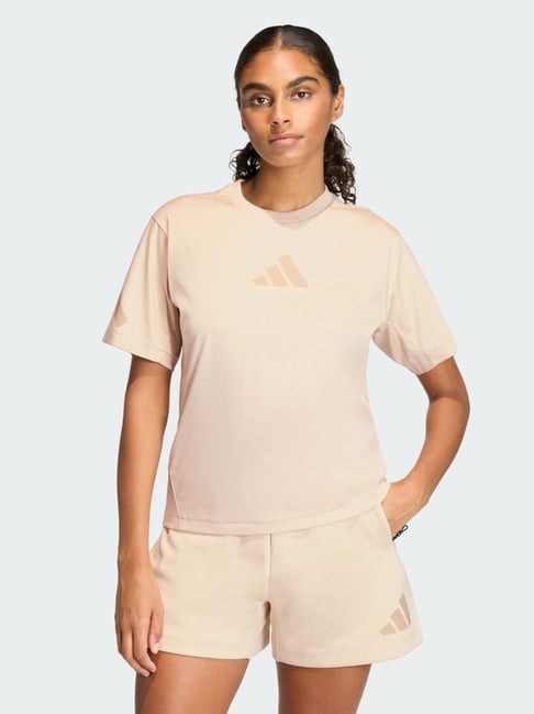 ADIDAS Beige Regular Fit Tee