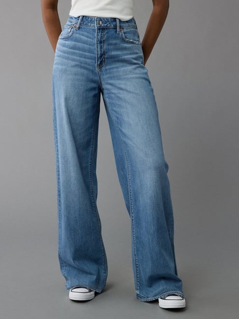 American Eagle Blue Solid Jeans