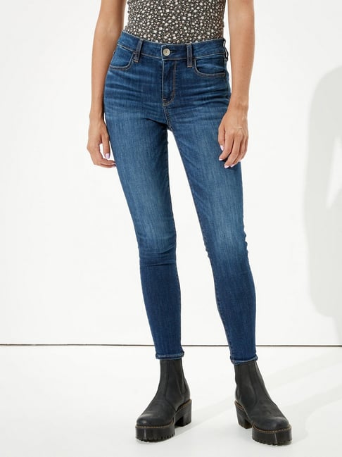 American Eagle Blue Solid Jeggings-picture-22