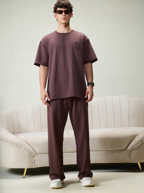 Cava Athleisure Brown Cotton Relaxed Fit Trackpants-picture-22
