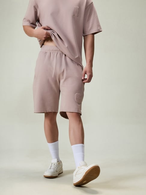 Cava Athleisure Dusty Pink Cotton Leisure Shorts-picture-16