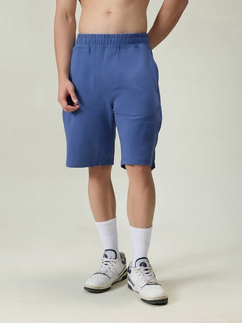 Cava Athleisure Blue Cotton Leisure Shorts-picture-19