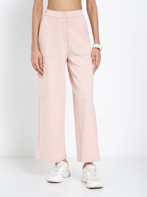 Ajile By Pantaloons Burnished Lilac Relaxed Fit Cargo Trousers