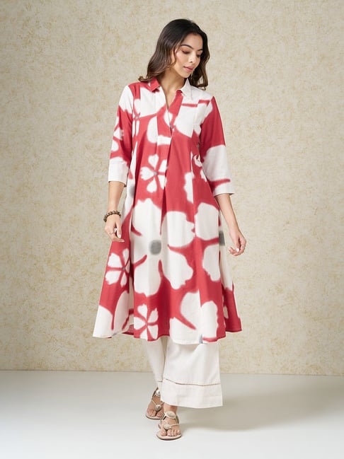 Rangmanch By Pantaloons Rhubarb Regular Fit Printed Kurta-picture-29