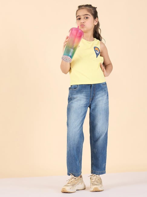 StyloBug Girls Blue Regular Fit Jeans