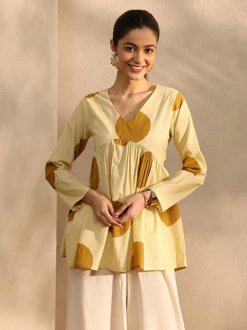 Libas Beige Geometric Kurti-picture-16