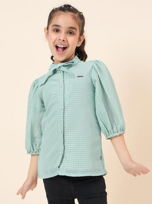 StyloBug Girls Green Regular Fit Top