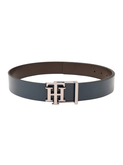 TOMMY HILFIGER Navy & Brown Canoa Leather Reversible Formal Belt