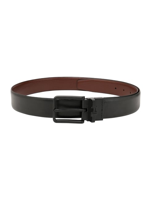 TOMMY HILFIGER Black & Tan Boyle Leather Reversible Formal Belt