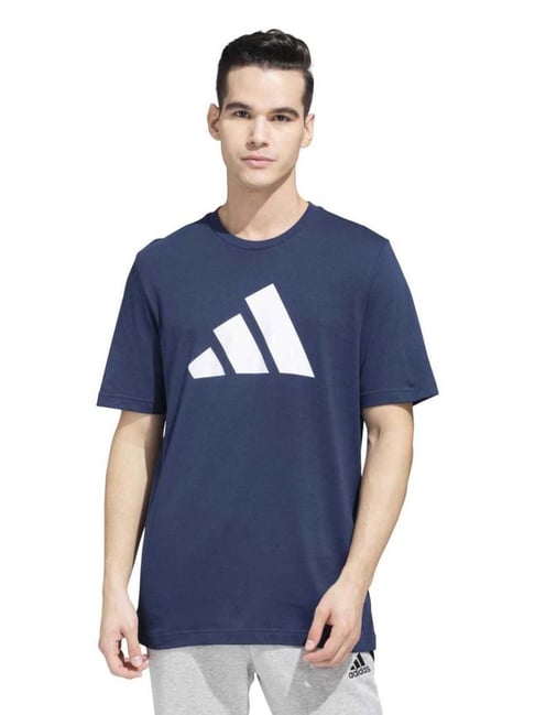 ADIDAS Navy Blue Printed Regular Fit T-Shirt-picture-14
