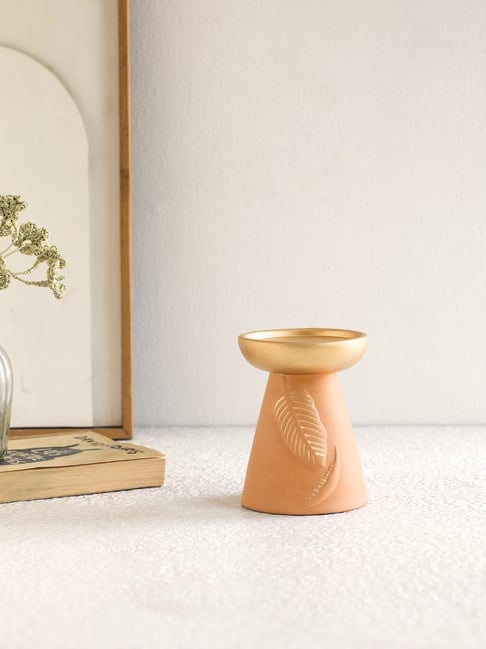 Ellementry Natural Terracotta Frangipani Short Candle Holder