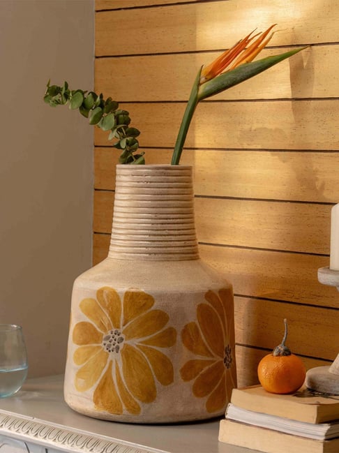 Ellementry Yellow Terracotta In Spring Vase