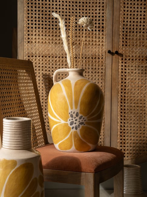 Ellementry Yellow Terracotta In Spring Vase
