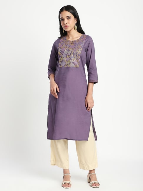 R&B Purple Cotton Kurta-picture-22