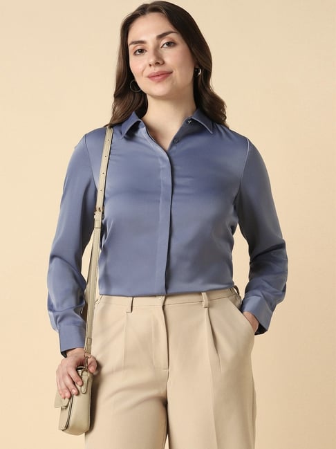 Allen Solly Blue Regular Fit Shirt