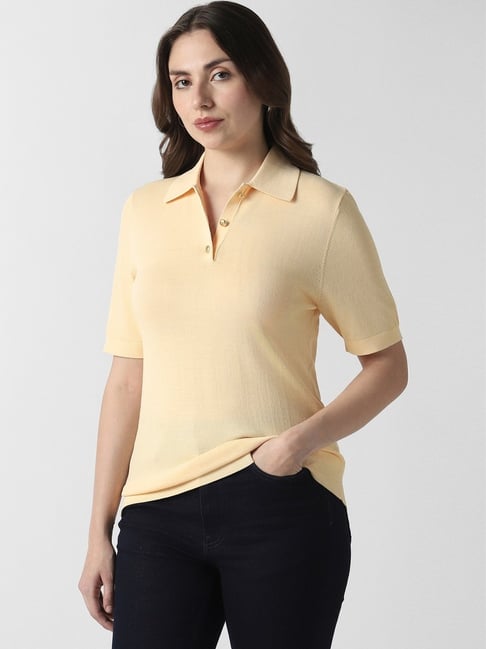 Van Heusen Yellow Regular Fit Polo T-Shirt