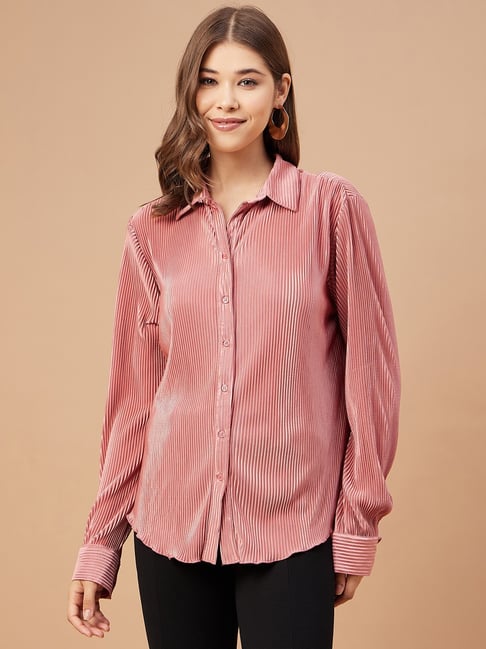 Gipsy Red Satin Striped Shirt