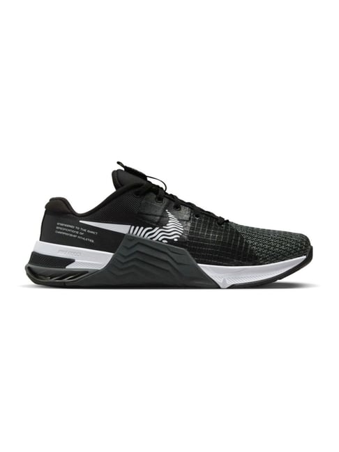 Nike Men's METCON 8 Black & White Dk Smoke Grey Training Shoes