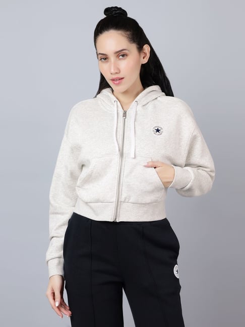 converse grey regular fit hooded jacket
