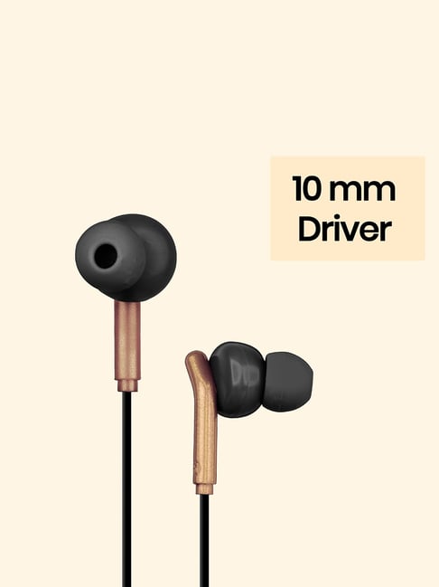 Buy Zebronics Bro 3.5Mm Wired in Ear Earphones- Black + Gold